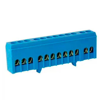 Шина TS-0609H 12 way в синем корпусе Энергия, 10 шт - Электрика, НВА - Щитки и аксессуары для монтажа - Шины нулевые - . Магазин оборудования для автономного и резервного электропитания Ekosolar.ru в Уссурийске