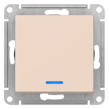 Выключатель SE AtlasDesign 1-клавишный с подсветкой, сх.1а, 10АХ, бежевый, механизм - Электрика, НВА - Выключатели и розетки - Выключатели - . Магазин оборудования для автономного и резервного электропитания Ekosolar.ru в Уссурийске