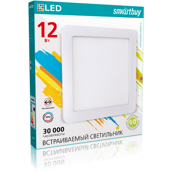 Встраиваемый светильник Smartbuy LED DL Square-12w/6500K/IP20 (SBL-DLSq-12-65K)/40 - Светильники - Для общественных зданий - . Магазин оборудования для автономного и резервного электропитания Ekosolar.ru в Уссурийске