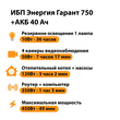 ИБП для котла Энергия Гарант 750 + Аккумулятор 40 Ач 12 В (450Вт - 49мин) - ИБП и АКБ - ИБП для котлов - . Магазин оборудования для автономного и резервного электропитания Ekosolar.ru в Уссурийске