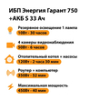 ИБП Энергия Гарант 750 + Аккумулятор S 33 Ач - 12В (450Вт - 40мин) - ИБП и АКБ - ИБП для котлов - . Магазин оборудования для автономного и резервного электропитания Ekosolar.ru в Уссурийске