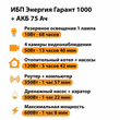ИБП для котла Энергия Гарант 1000 + Аккумулятор 75 Ач 12 В (600Вт - 68мин) - ИБП и АКБ - ИБП для котлов - . Магазин оборудования для автономного и резервного электропитания Ekosolar.ru в Уссурийске